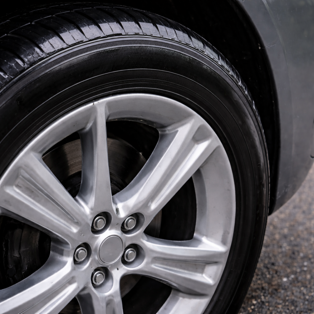 Abrillantador para neumáticos de vehículos despues - aplicación