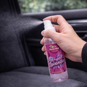 Ambientador spray aroma lavanda para interior de vehículo pulverizado