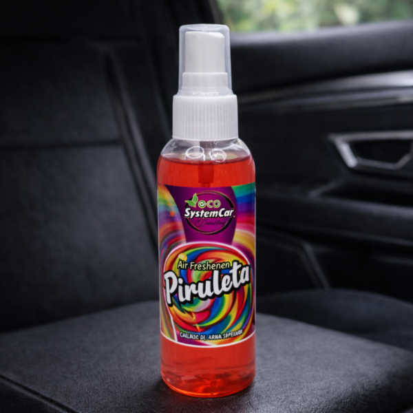 Ambientador spray aroma piruleta para interior de vehículo