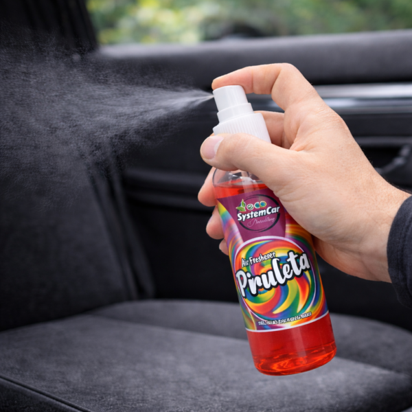 Ambientador spray aroma piruleta para interior de vehículo pulverizado