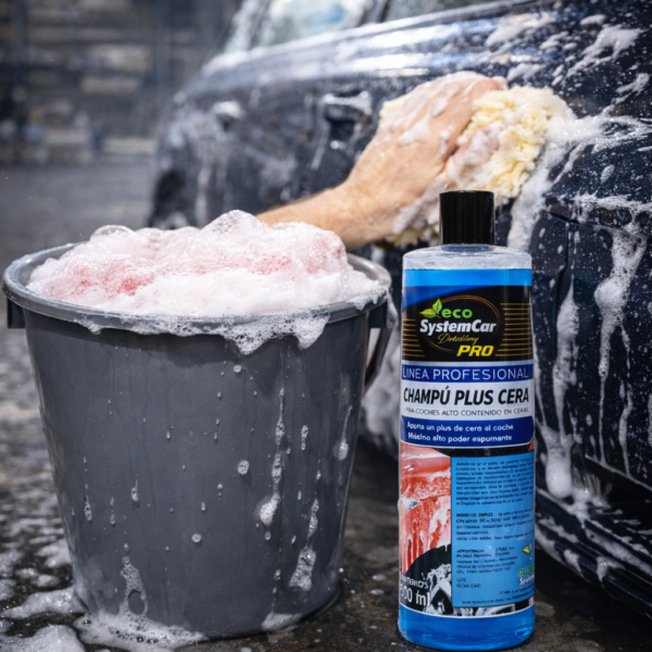 Champú con cera para lavado y brillo del vehículo - modo de empleo