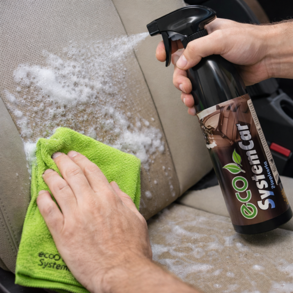 tapicerias top espum Limpiador espumante ecológico para tapicerías de vehículos - modo de empleo
