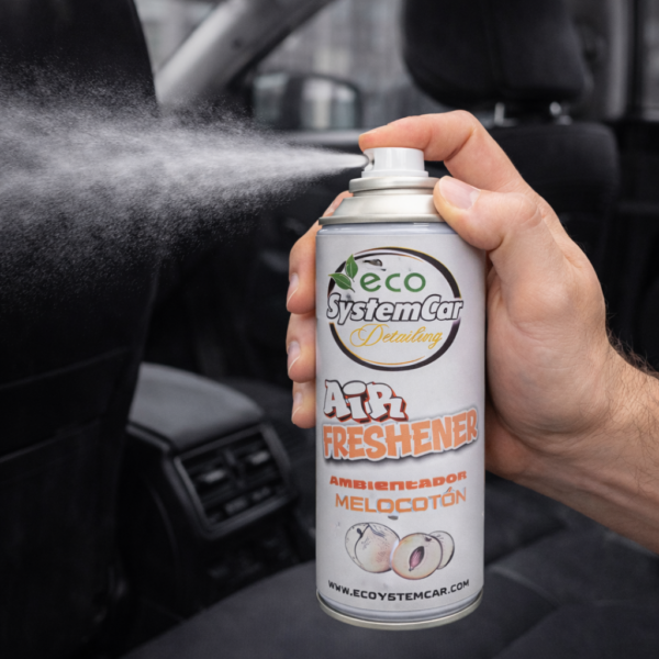 Ambientador spray aroma melocotón para interior de vehículo pulverizado