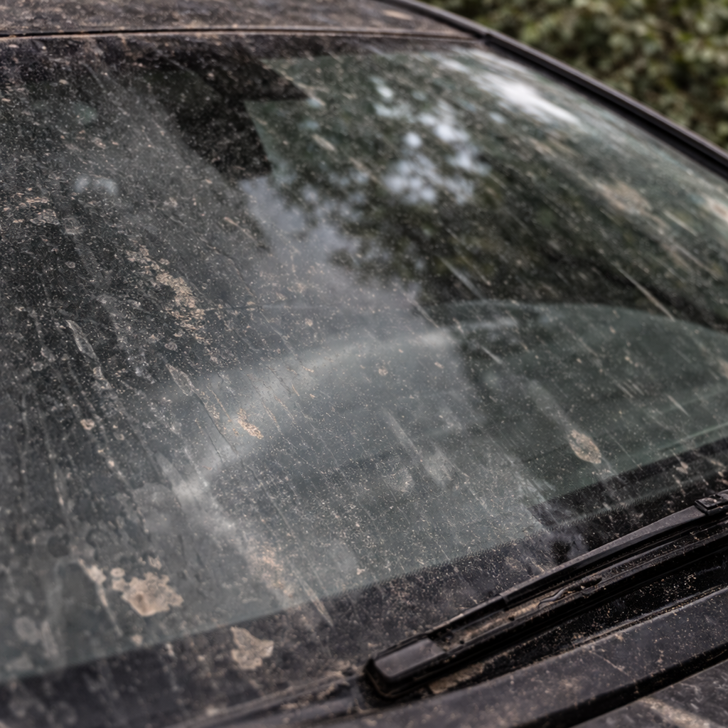 Limpiaparabrisas concentrado antilluvia - antes aplicación