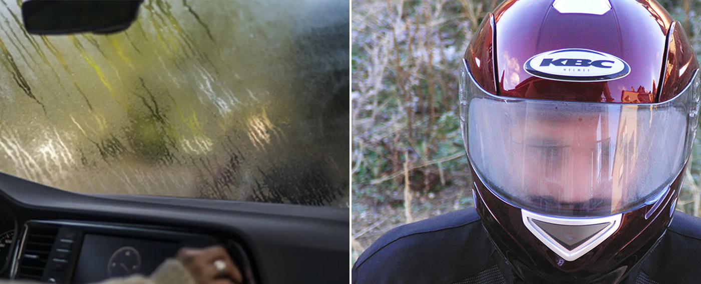 antivaho para cristales de coche y viseras de moto