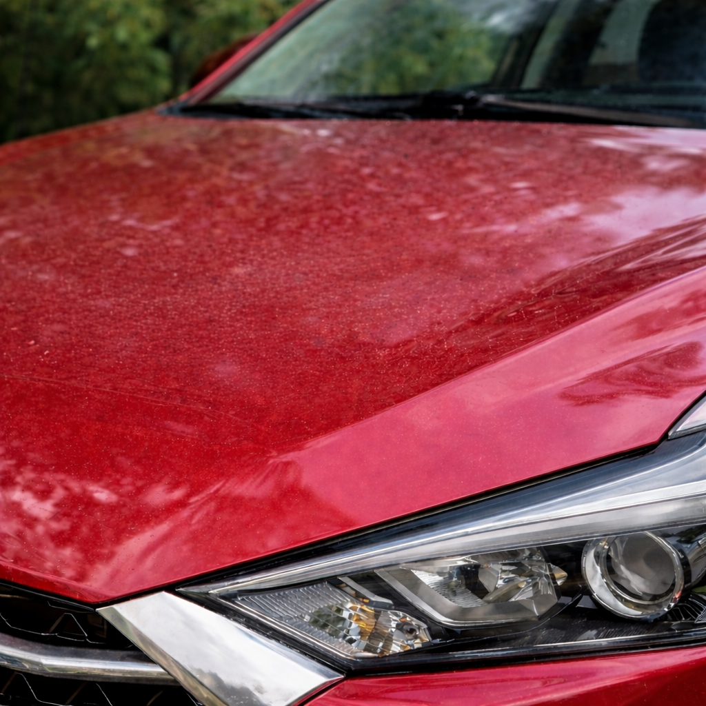 finish+ Abrillantador protector con efecto repelente al agua - antes aplicación