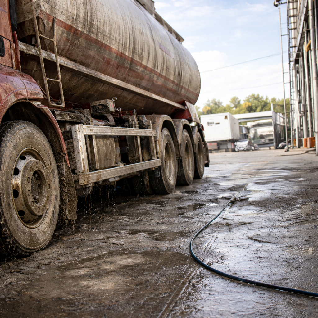 truck aluminox Limpiador ácido profesional para aluminio e inoxidable en transporte pesado - antes aplicación