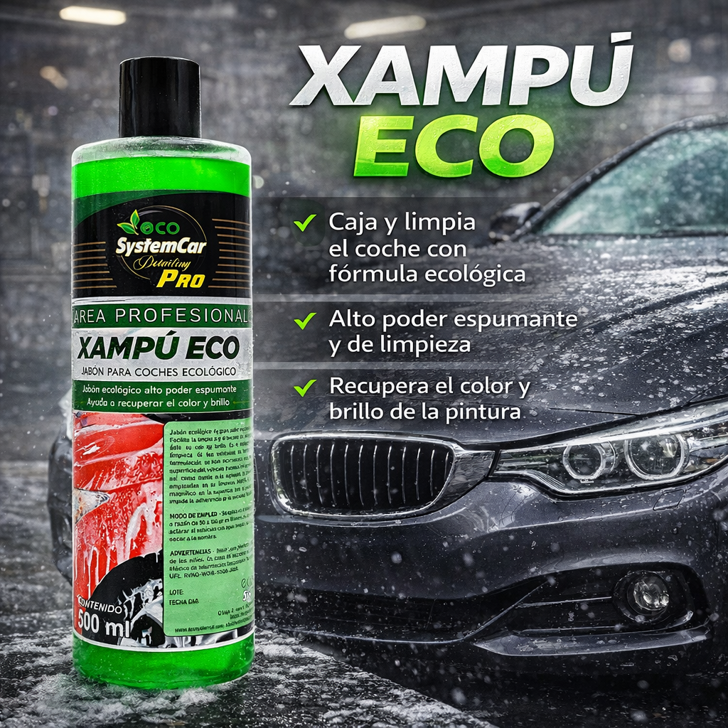 Xampú Eco: champú ecológico para coches que limpia, protege y cuida la carrocería
