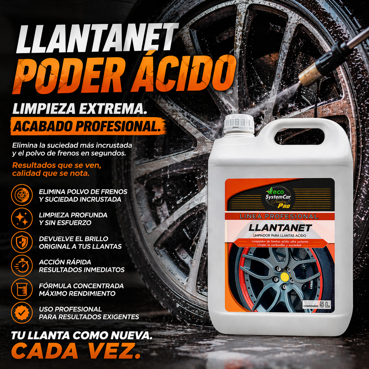 Llantante limpiador acido para llantas