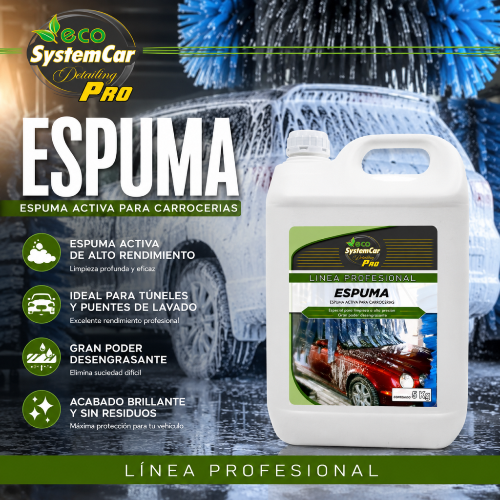 Espuma concentrada para tuneles de lavado