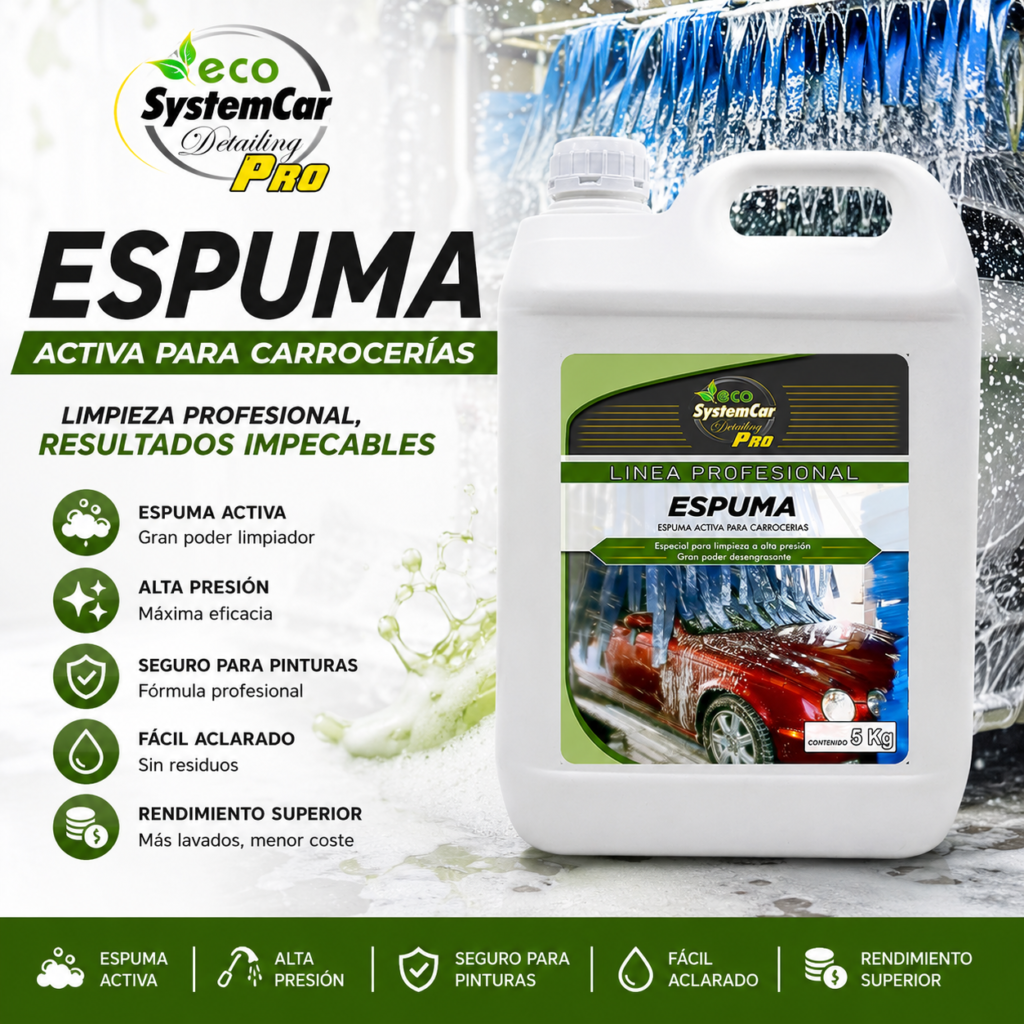Espuma concentrado para la limpieza de vehiculos