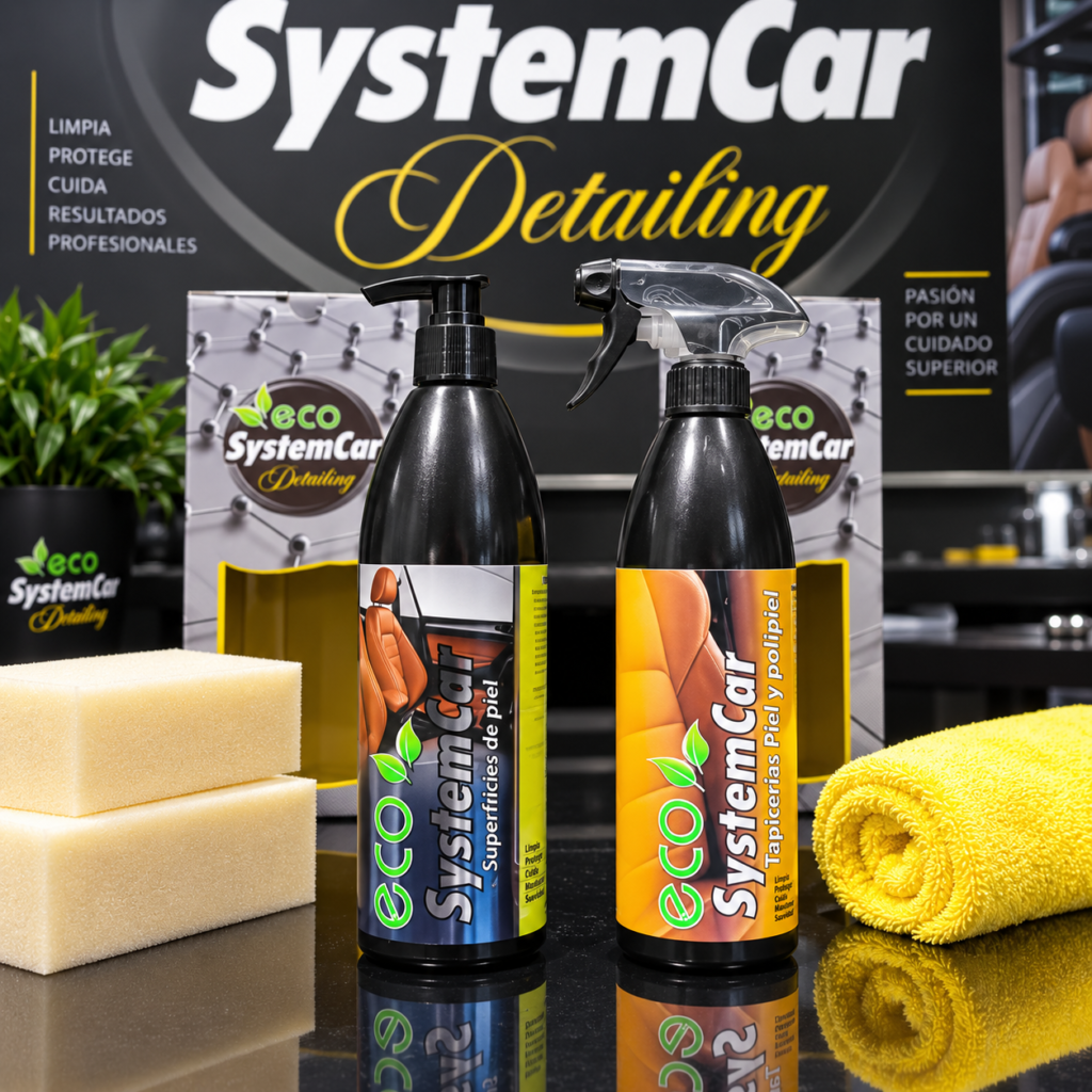 Productos EcosystemCar para limpiar y nutrir la tapicería de piel del coche