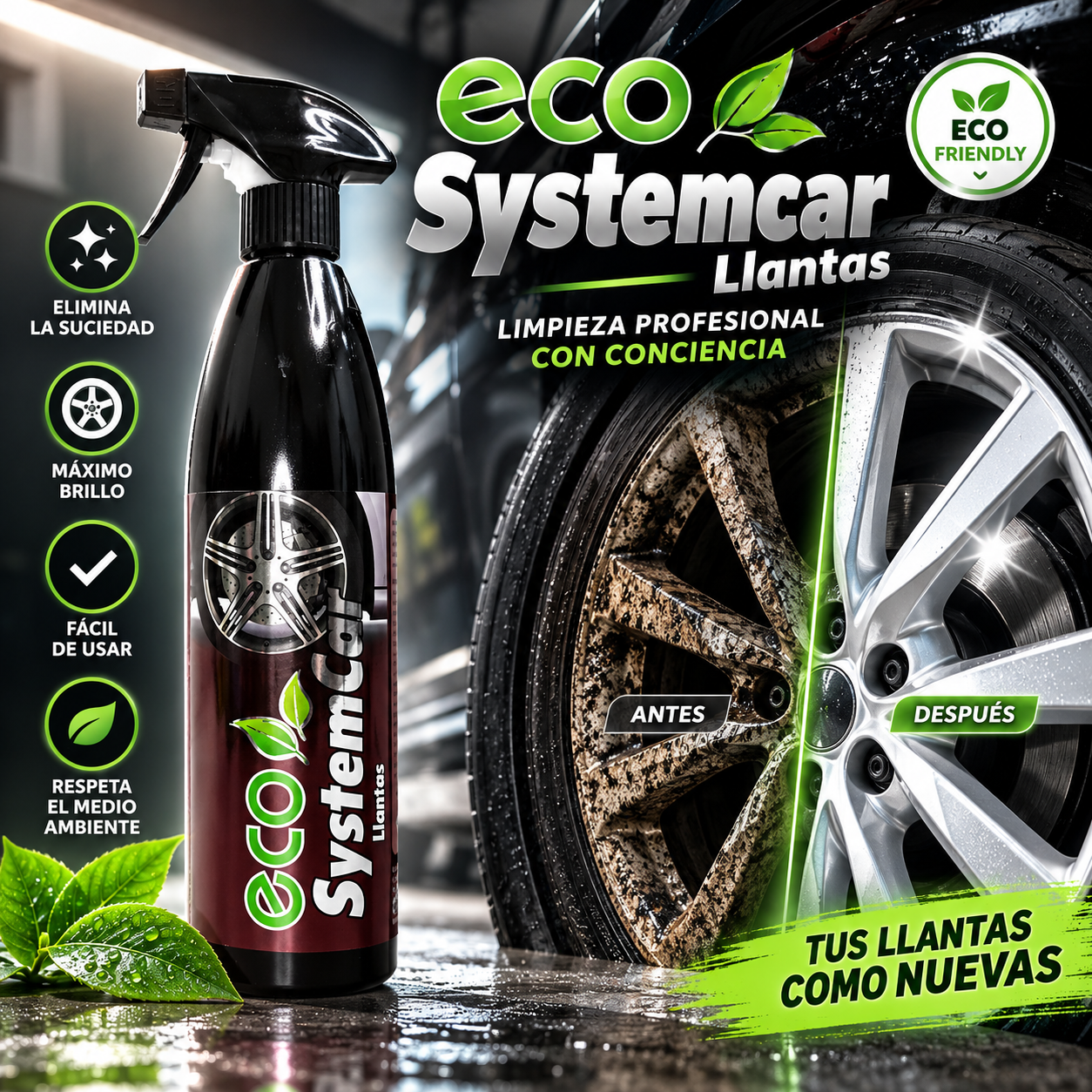 Limpia llantas ecológico LLANTAS STAR WASH