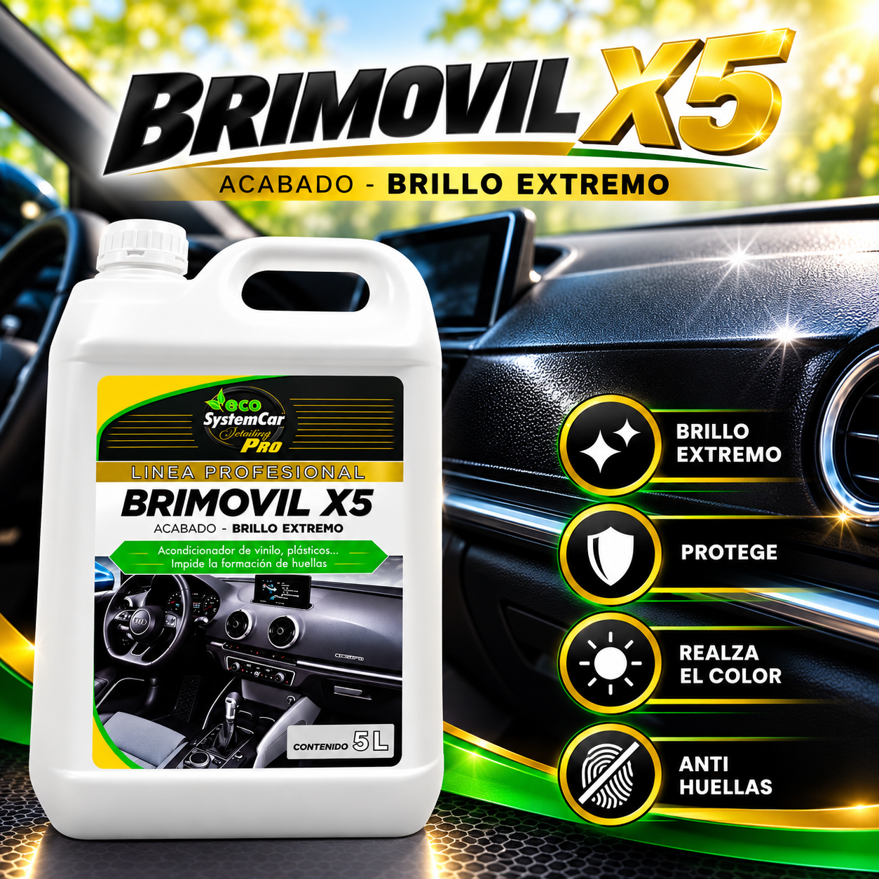 acondicionador de salpicaderos brillo extremo