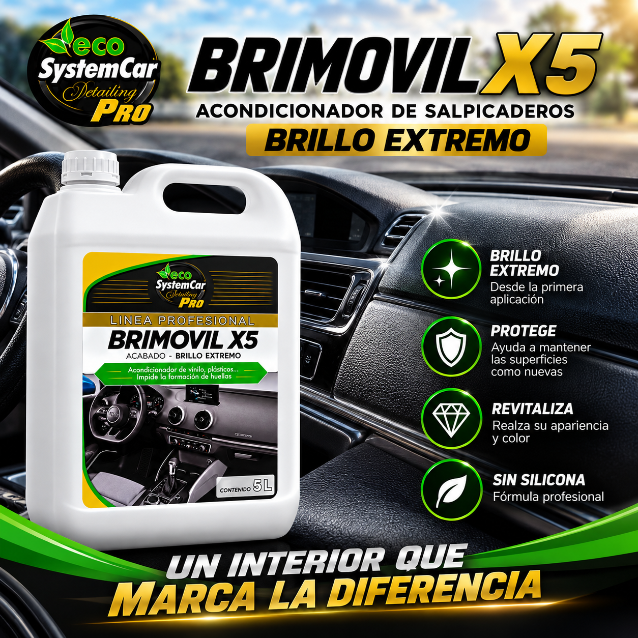 acondicionador de salpicaderos brillo extremo