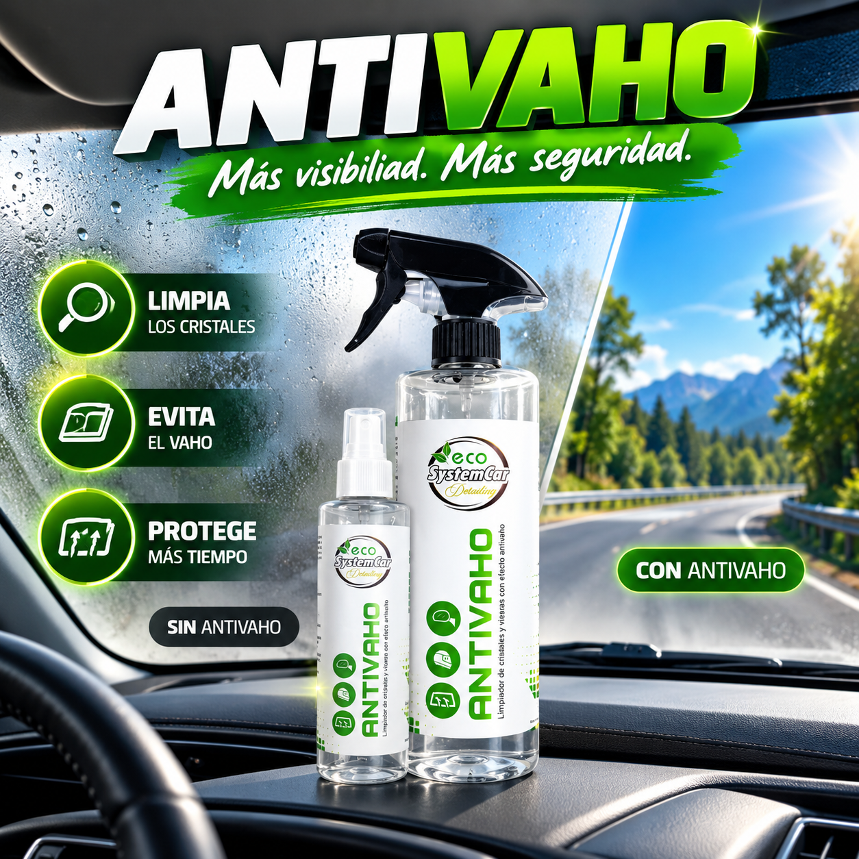 antivaho para cristales del coche