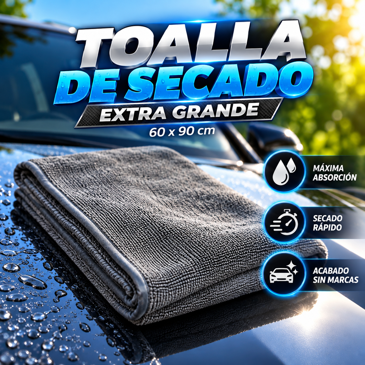 toalla de secado para coche